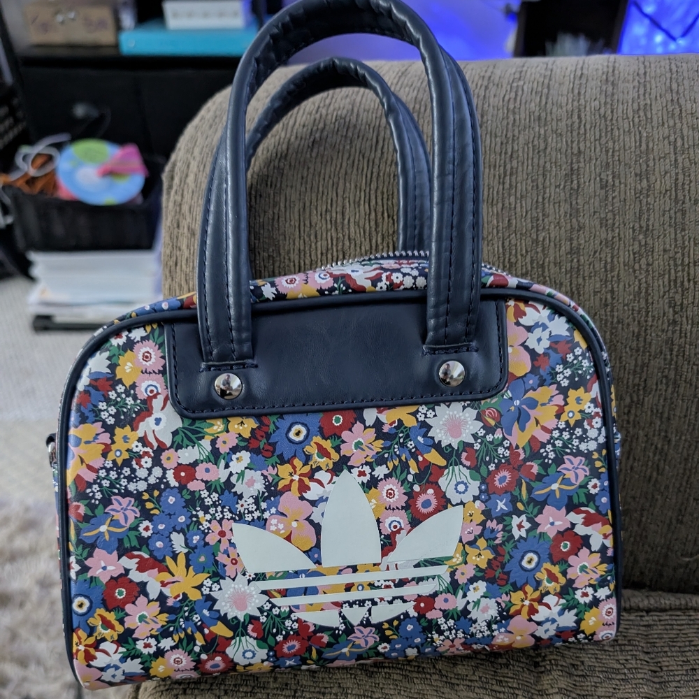 Adidas Floral Tote Bag with Black Accents